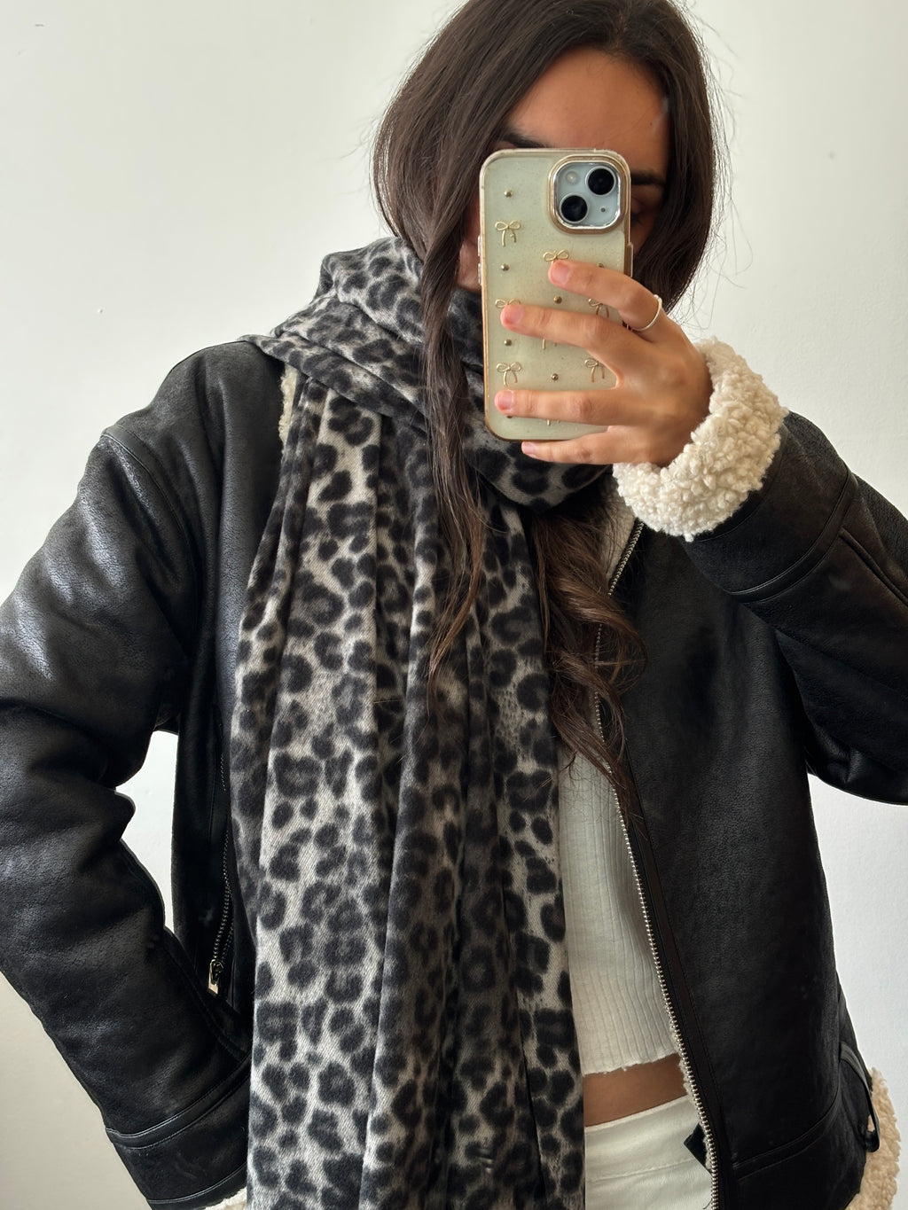Bufanda print gris
