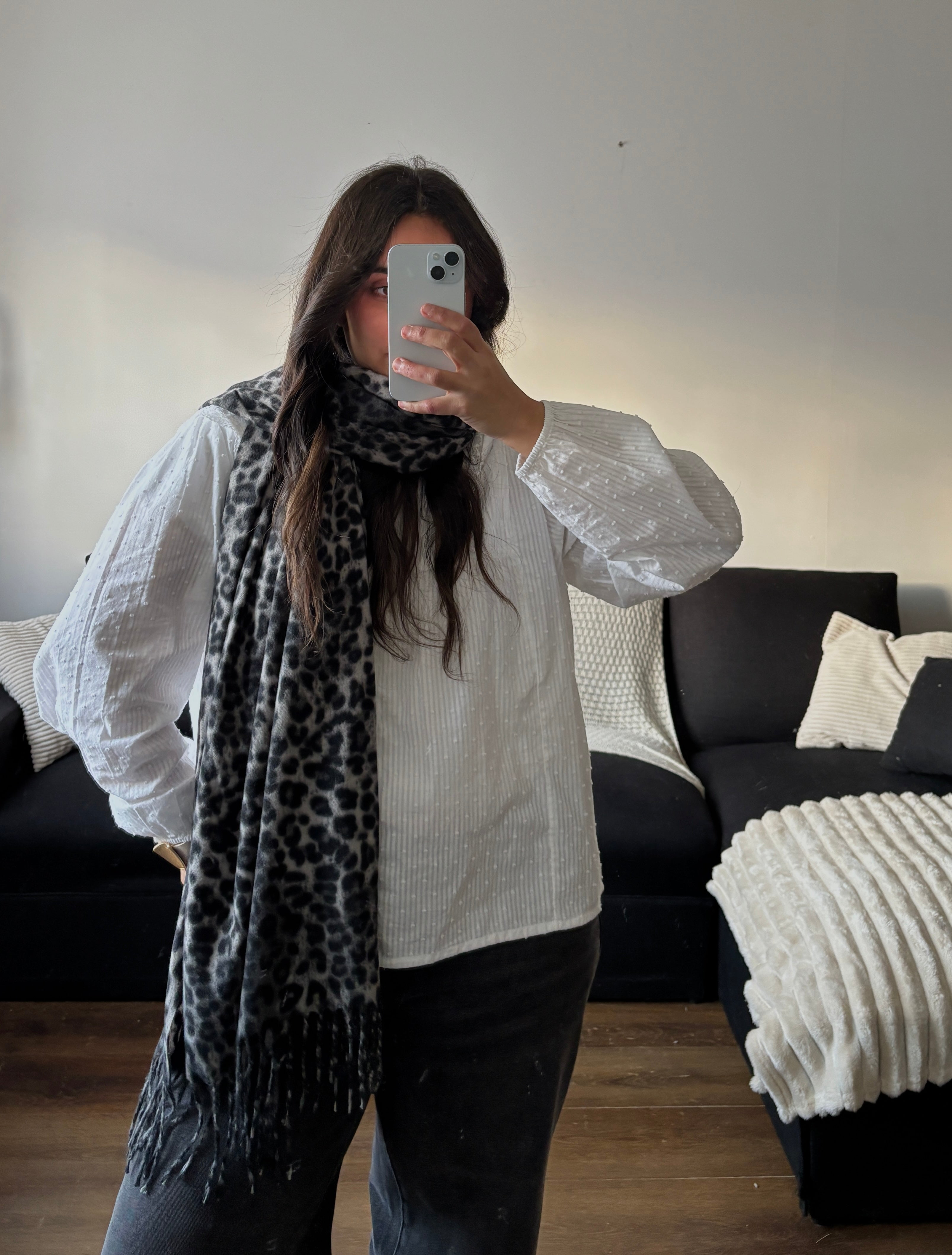 Bufanda print gris