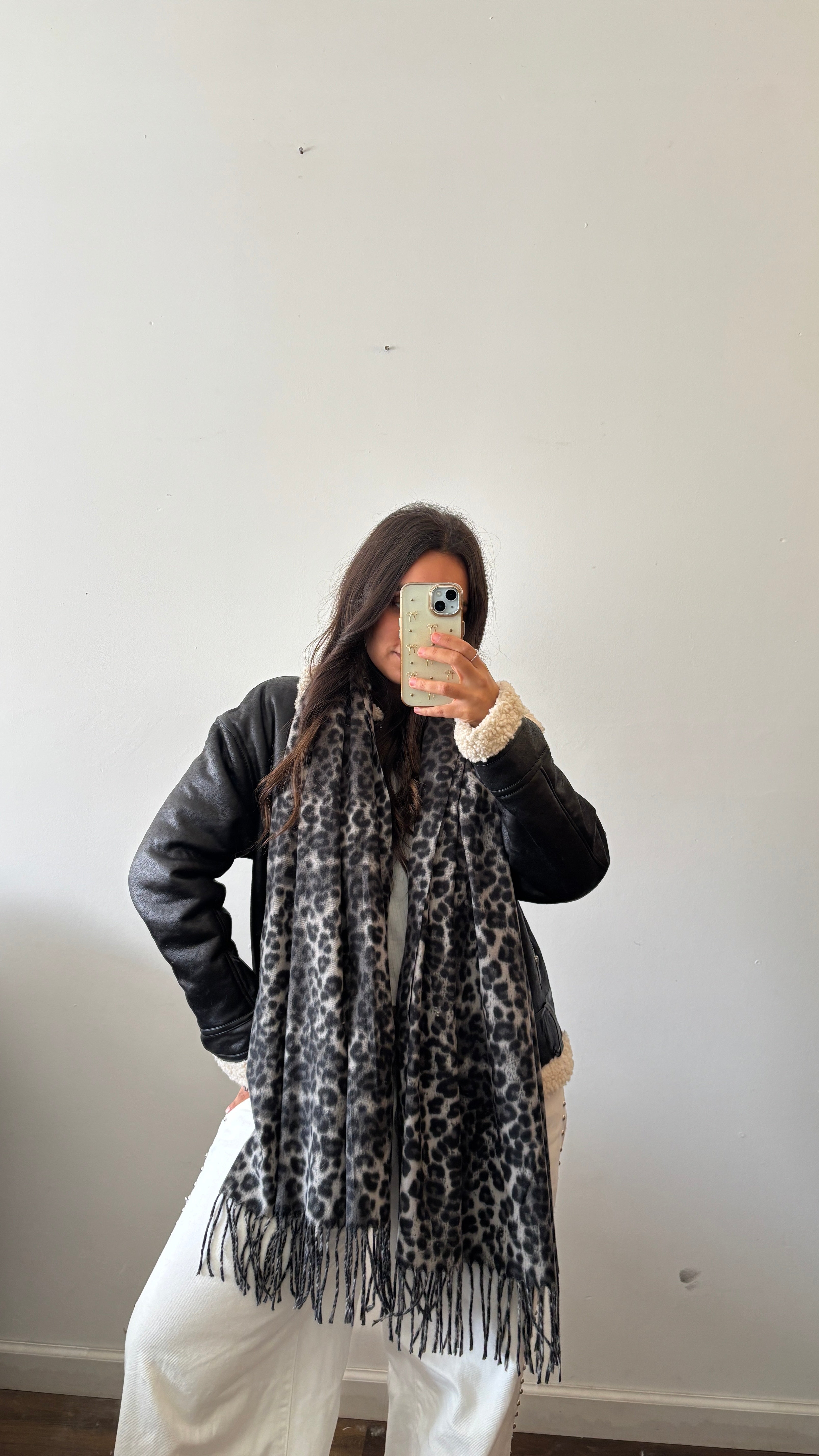Bufanda print gris